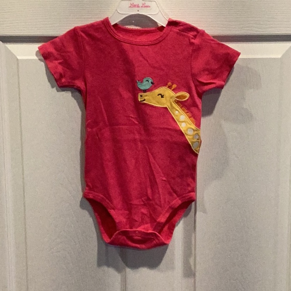Pink Giraffe Print Kids One Piece